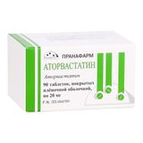 Аторвастатин таблетки п/о плен. 20мг 90шт Аторвастатин таблетки п/о плен. 20мг 90шт