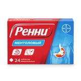 Ренни вкус ментола таблетки жевательные 680мг+80мг 24шт