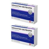 2Х Мемантин Велфарм таблетки п/о плен. 20мг 30шт 2Х Мемантин Велфарм таблетки п/о плен. 20мг 30шт