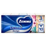 Платки носовые бумажные трехслойные неароматизированные Design Deluxe Zemma/Земма 10шт 10уп