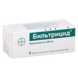 Бильтрицид таблетки п/о плён. 600мг 6шт Бильтрицид таблетки п/о плён. 600мг 6шт