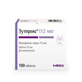 Эутирокс таблетки 112мкг 100шт Эутирокс таблетки 112мкг 100шт
