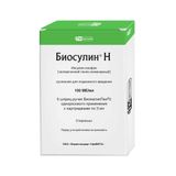 Биосулин Н суспензия для п/к введ. картридж 100МЕ/мл 3мл 5шт+Шприц-ручка БиоматикПен 2 Биосулин Н суспензия для п/к введ. картридж 100МЕ/мл 3мл 5шт+Шприц-ручка БиоматикПен 2