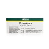 Папаверин гидрохлорид таблетки 40мг 20шт Папаверин гидрохлорид таблетки 40мг 20шт