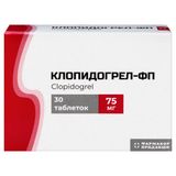 Клопидогрел-ФП таблетки, покрытые пленочной оболочкой 75мг 30шт Клопидогрел-ФП таблетки, покрытые пленочной оболочкой 75мг 30шт