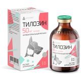 Тилозин 50 раствор для инъекций для животных фл. 50мг/мл 50мл