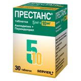 Престанс (амлодипин 5мг+периндоприл 10мг) таблетки 5мг+10мг 30шт