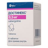 Достинекс таблетки 0,5мг 8шт Достинекс таблетки 0,5мг 8шт