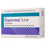 Бараклюд таблетки п/о плен. 0,5мг 30шт Бараклюд таблетки п/о плен. 0,5мг 30шт