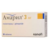 Амарил таблетки 3мг 30шт