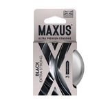Презервативы гладкие утолщенные не ароматизированные черные Extra Strong Maxus/Максус 3шт