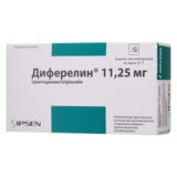 Диферелин лиофилизат для приг. суспензии для в/м и п/к введ. с пролонгированным высвобождением 11,25мг+Растворитель+Шприц+Игла 3шт