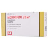 Моноприл таблетки 20мг 28шт Моноприл таблетки 20мг 28шт