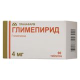 Глимепирид таблетки 4мг 90шт Глимепирид таблетки 4мг 90шт