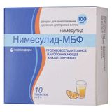 Нимесулид-МБФ гранулы для приг. суспензии для приема вн. пак. 2г 100мг 10шт Нимесулид-МБФ гранулы для приг. суспензии для приема вн. пак. 2г 100мг 10шт