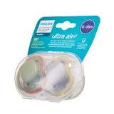 Соска-пустышка силиконовая ортодонтическая с футляром 6-18 мес. Ultra Air Philips Avent 2шт (SCF085/20)