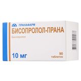 Бисопролол-Прана таблетки, покрытые пленочной оболочкой 10мг 90шт Бисопролол-Прана таблетки, покрытые пленочной оболочкой 10мг 90шт