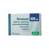 Нолицин таблетки п/о плен. 400мг 20шт Нолицин таблетки п/о плен. 400мг 20шт