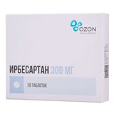 Ирбесартан таблетки п/о плен. 300мг 28шт Ирбесартан таблетки п/о плен. 300мг 28шт