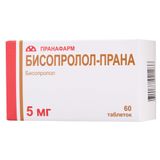 Бисопролол-Прана таблетки, покрытые пленочной оболочкой 5мг 60шт Бисопролол-Прана таблетки, покрытые пленочной оболочкой 5мг 60шт