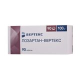 Лозартан-Вертекс таблетки п/о плен. 100мг 90шт Лозартан-Вертекс таблетки п/о плен. 100мг 90шт