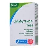 Сальбутамол-Тева аэрозоль для ингаляций дозированный 100мкг/доза 200доз Сальбутамол-Тева аэрозоль для ингаляций дозированный 100мкг/доза 200доз