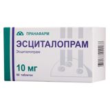 Эсциталопрам таблетки п/о плен. 10мг 60шт Эсциталопрам таблетки п/о плен. 10мг 60шт