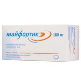 Майфортик таблетки кишечнорастворимые, покрытые оболочкой 180мг 100шт Майфортик таблетки кишечнорастворимые, покрытые оболочкой 180мг 100шт