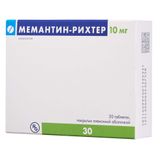 Мемантин-Рихтер таблетки п/о плен. 10мг 30шт Мемантин-Рихтер таблетки п/о плен. 10мг 30шт