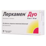 Леркамен Дуо таблетки, покрытые пленочной оболочкой 10мг+10мг 28шт