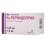 Ко-Периндоприл таблетки п/о плен. 1,25мг+4мг 90шт Ко-Периндоприл таблетки п/о плен. 1,25мг+4мг 90шт