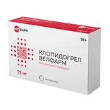 Клопидогрел Велфарм таблетки п/о плен. 75мг 28шт Клопидогрел Велфарм таблетки п/о плен. 75мг 28шт