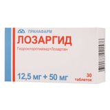 Лозаргид таблетки п/о плен. 12,5мг+50мг 30шт Лозаргид таблетки п/о плен. 12,5мг+50мг 30шт