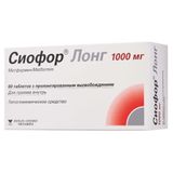 Сиофор Лонг таблетки с пролонгированным высвобождением 1000мг 60шт Сиофор Лонг таблетки с пролонгированным высвобождением 1000мг 60шт