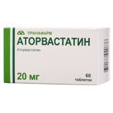 Аторвастатин таблетки п/о плен. 20мг 60шт Аторвастатин таблетки п/о плен. 20мг 60шт
