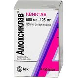 Амоксиклав Квиктаб таблетки, диспергируемые в полости рта 625мг 14шт
