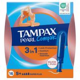 Тампоны гигиенические с аппликатором Super Plus Compak Pearl Tampax/Тампакс 16шт Тампоны гигиенические с аппликатором Super Plus Compak Pearl Tampax/Тампакс 16шт