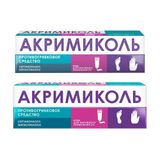 1X Акримиколь крем для наружного применения 2% 30г + 1X Акримиколь крем для наружного применения 2% 15г 1X Акримиколь крем для наружного применения 2% 30г + 1X Акримиколь крем для наружного применения 2% 15г