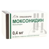 Моксонидин таблетки п/о плен. 0,4мг 90шт Моксонидин таблетки п/о плен. 0,4мг 90шт