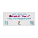 Энкорат хроно таблетки с пролонгированным высвобождением п/о плен. 300мг 30шт Энкорат хроно таблетки с пролонгированным высвобождением п/о плен. 300мг 30шт