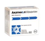 Акатинол Мемантин таблетки п/о плен. 10мг 90шт Акатинол Мемантин таблетки п/о плен. 10мг 90шт