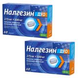 2Х Налгезин Дуо таблетки, покрытые пленочной оболочкой 275мг+500мг 10шт 2Х Налгезин Дуо таблетки, покрытые пленочной оболочкой 275мг+500мг 10шт