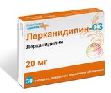 Лерканидипин-СЗ таблетки п/о плен. 20мг 30шт Лерканидипин-СЗ таблетки п/о плен. 20мг 30шт