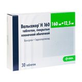 Вальсакор Н160 таблетки п/о плен. 160мг + 12,5мг 30шт Вальсакор Н160 таблетки п/о плен. 160мг + 12,5мг 30шт