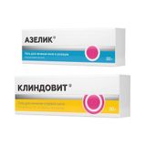 1X Клиндовит гель для наружного применения 1% 30г + 1X Азелик гель для наружного применения 15% 30г 1X Клиндовит гель для наружного применения 1% 30г + 1X Азелик гель для наружного применения 15% 30г