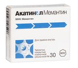 Акатинол Мемантин таблетки п/о плен. 10мг 30шт Акатинол Мемантин таблетки п/о плен. 10мг 30шт