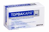 Торвакард таблетки п/о плен. 10мг 90шт Торвакард таблетки п/о плен. 10мг 90шт