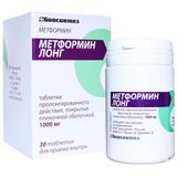 Метформин Лонг таблетки пролонгированного действия п/о плен. 1000мг 30шт Метформин Лонг таблетки пролонгированного действия п/о плен. 1000мг 30шт