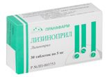 Лизиноприл таблетки 5мг 30шт Лизиноприл таблетки 5мг 30шт
