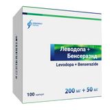 Леводопа+Бенсеразид капсулы 200мг+50мг 100шт Леводопа+Бенсеразид капсулы 200мг+50мг 100шт